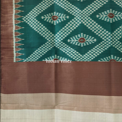 Bottle Green Tarabali Odisha Ikat Contemporary Silk Saree
