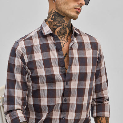 Grey Checks Slim Fit Shirt