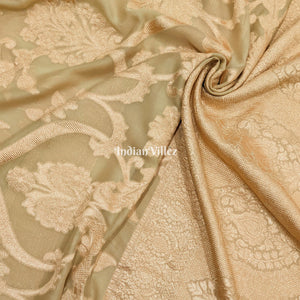 Cream Color Pure Banarasi  Khaddi Georgette Saree