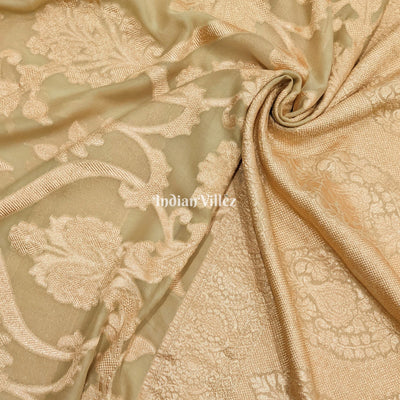 Cream Color Pure Banarasi  Khaddi Georgette Saree