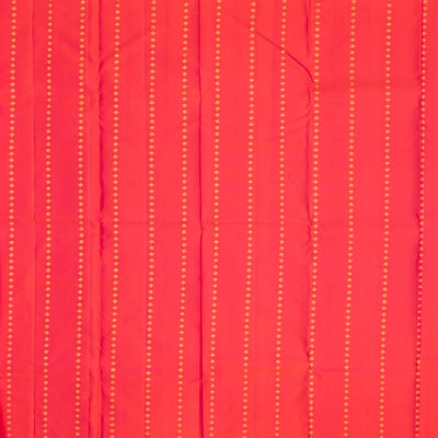 Bottle Green Handloom Kanchipuram Silk Saree With Stripes & Buttas