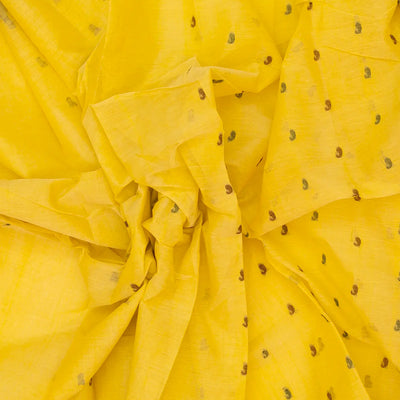Yellow Bengal Cotton Saree With Mango Motifs