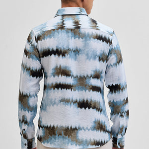 Light Blue Textured Abstract Shirt