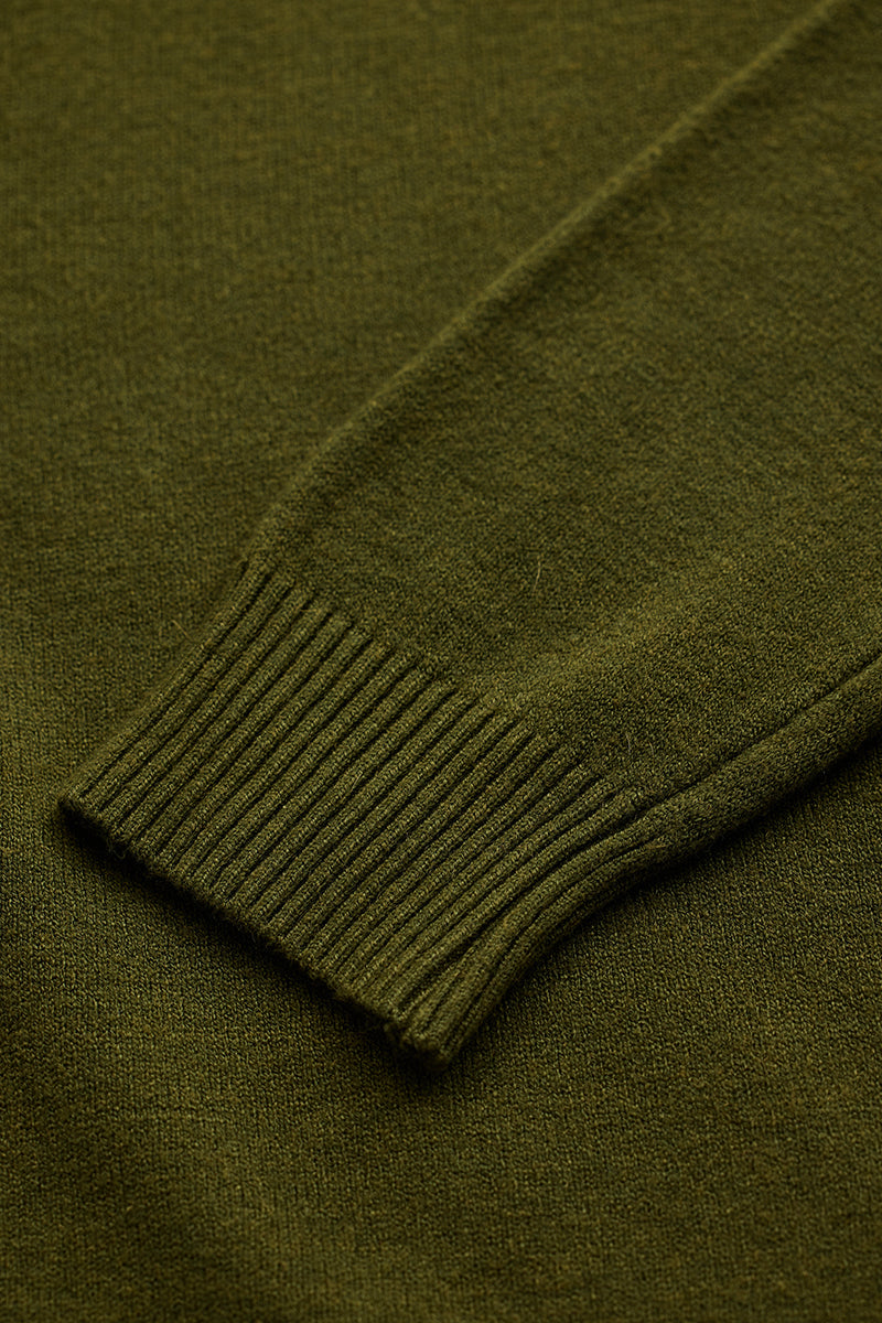 Olive Knitted Sweatshirt