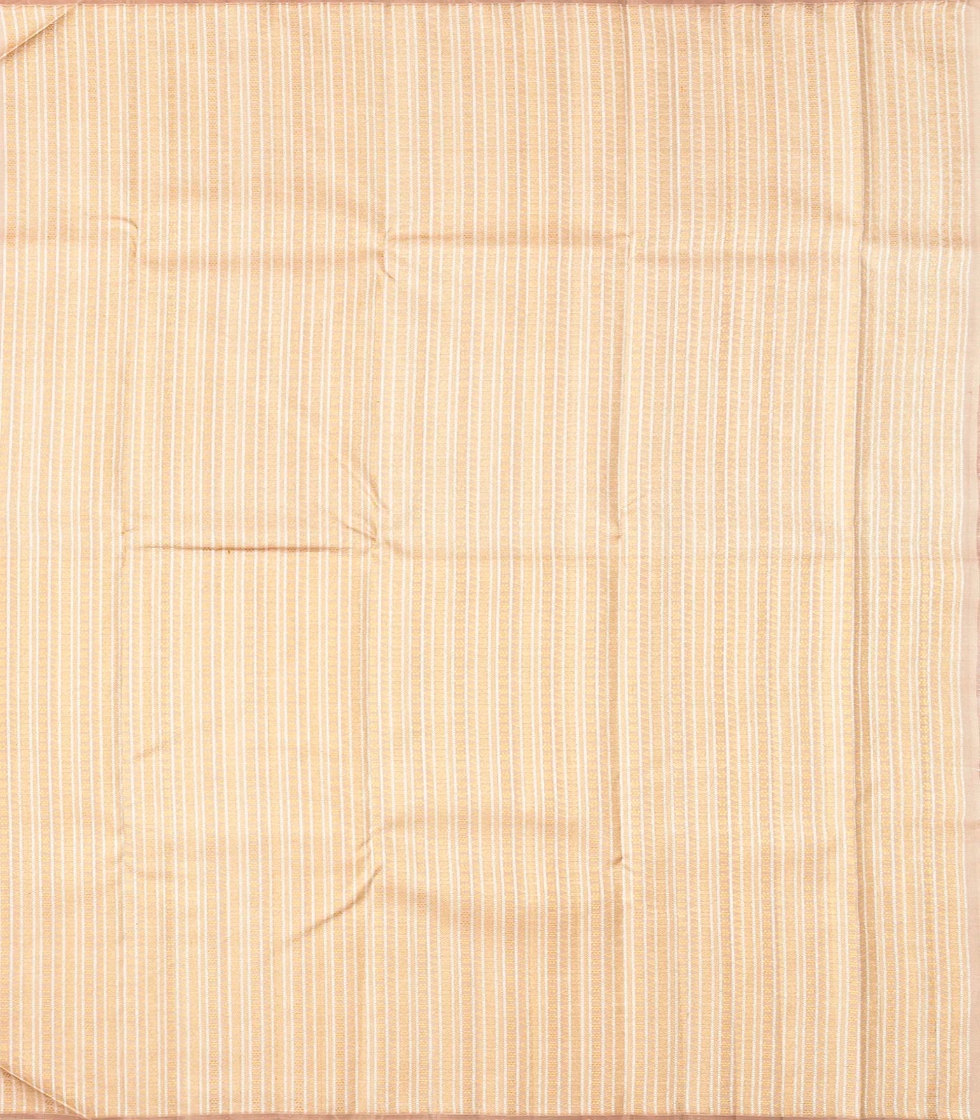 Sandal & Pink Handloom Kanchipuram Half & Half Silk Saree