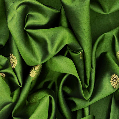 Green Handloom Soft Silk Saree With Annam Motifs-Green