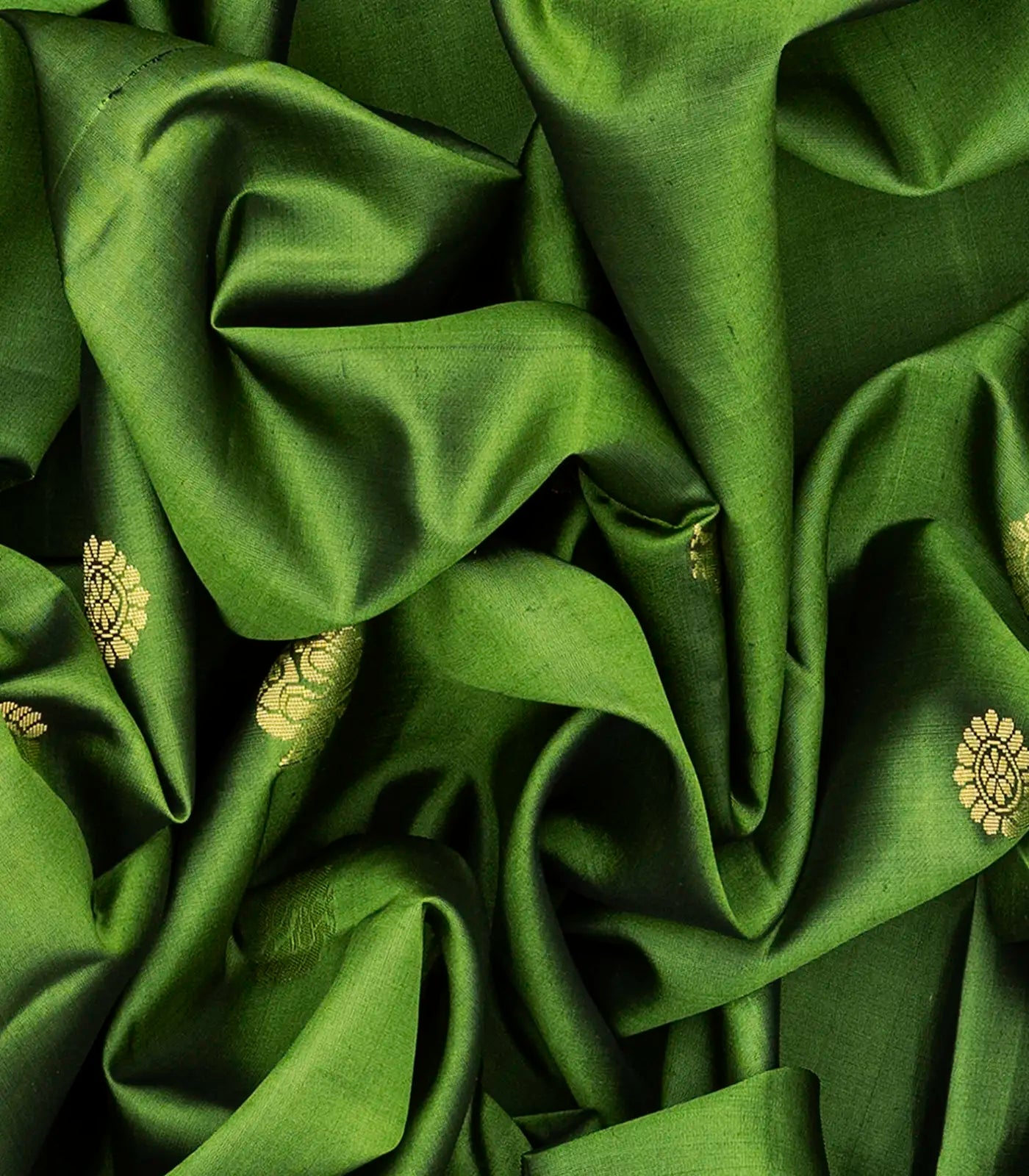 Green Handloom Soft Silk Saree With Annam Motifs-Green