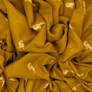 Oil Mustard Handwoven Banarasi Khaddi Georgette Silk Saree With Peacock Motifs