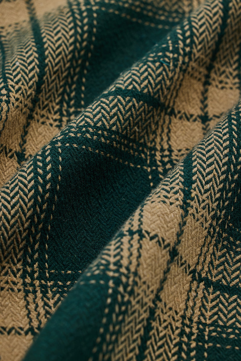 Dark Green Flannel Checks Slim Fit Shirt