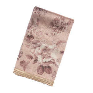 Lavender Woven Viscose Saree With Embroidered & Printed Motifs