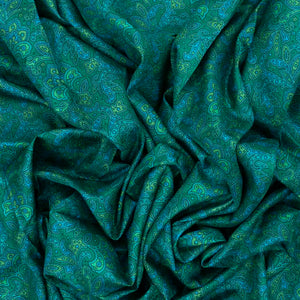 Sea Green Silk Saree Printed With Floral Vine Motifs