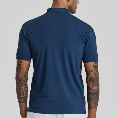 Dark Blue Textured Polo T-Shirt