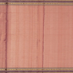 Dusty Pink Tissue Handloom Silk Cotton Saree With Zari Stripes