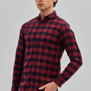 Red Checks Slim Fit Shirt