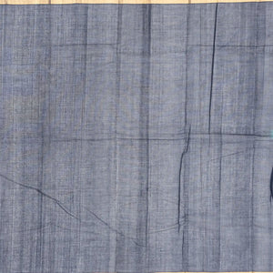 Blue Handloom Village Cotton Saree With Coin Buttas