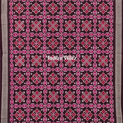 Maroon Odisha Handloom Sambalpuri Silk Saree