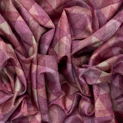 Lavender Tussar Silk Saree Is Printed With Triangle Motifs