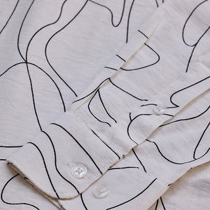 White Abstract Slim Fit Shirt