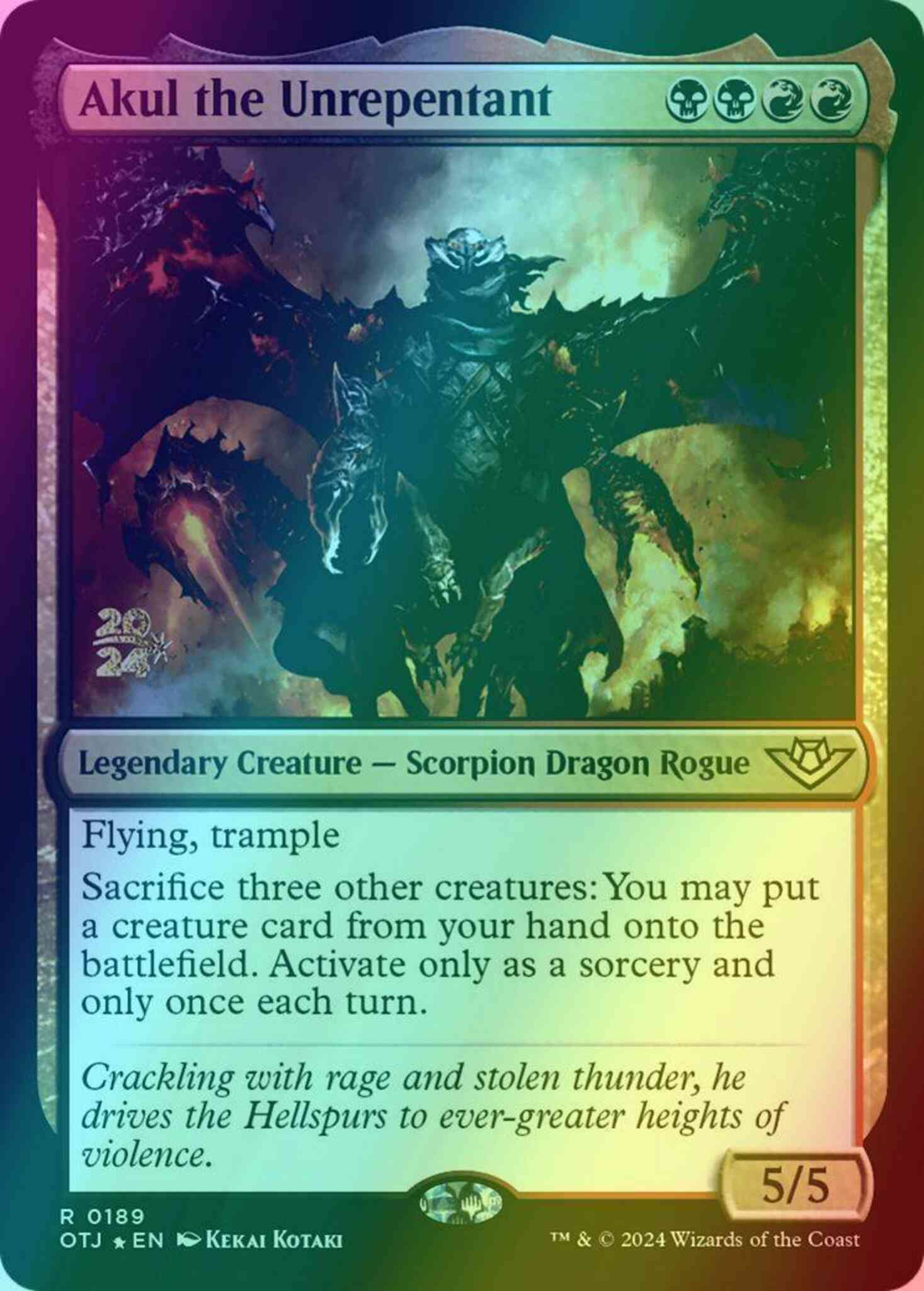 Akul the Unrepentant [189s] [Prerelease] [Outlaws of Thunder Junction: Promos] [Foil]