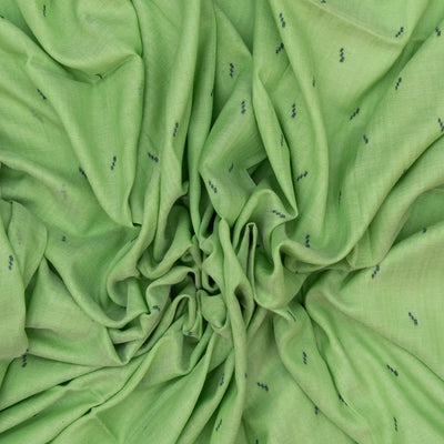 Mint Green Bengal Cotton Saree With Floral Motifs