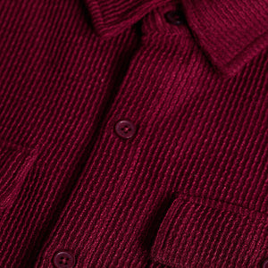 Maroon Textured Double Pocket Shirt
