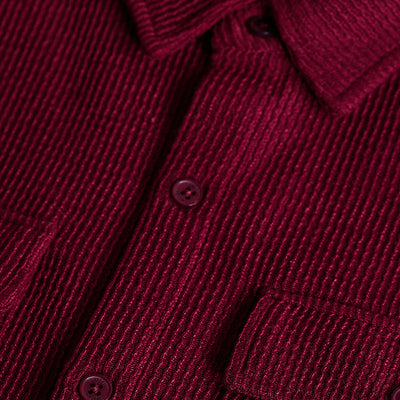 Maroon Textured Double Pocket Shirt