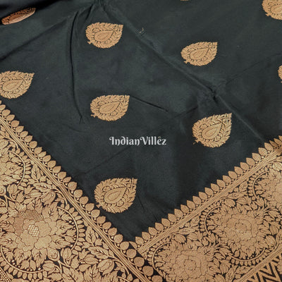 Black Designer Pure Banarasi Katan Silk Saree