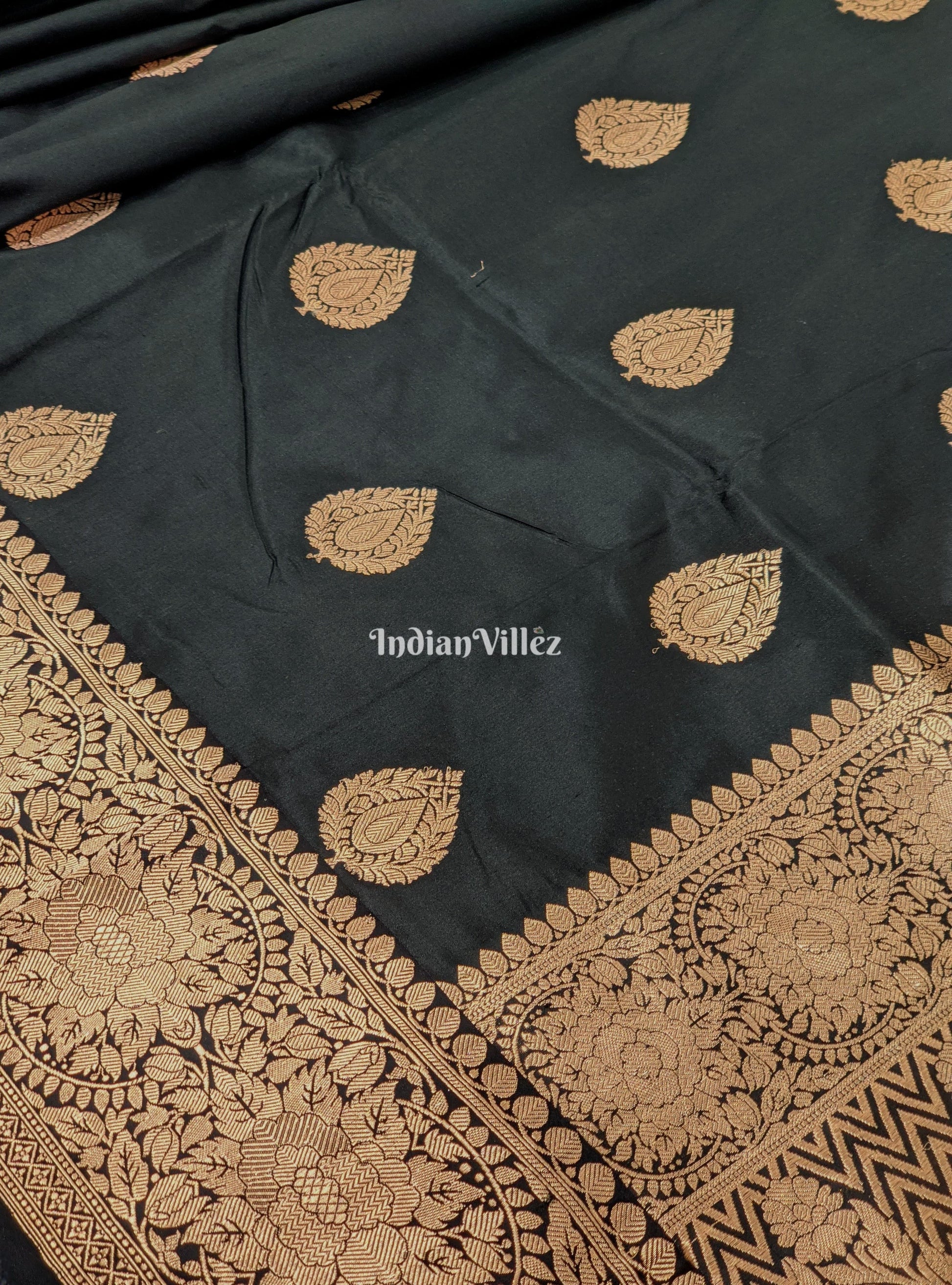 Black Designer Pure Banarasi Katan Silk Saree