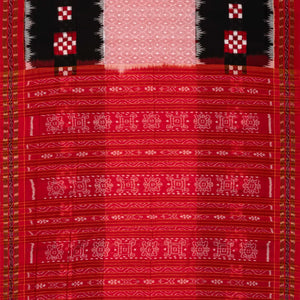 Black Orissa Cotton Saree With Tie & Dye And Square Motifs