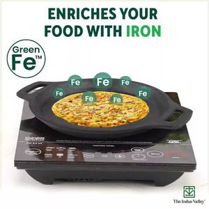 CASTrong Cast Iron Fish Fry Pan, Pre-seasoned, Nonstick, 100% Pure, Toxin-free, Induction, 22.4/25cm, 1.5kg/2kg