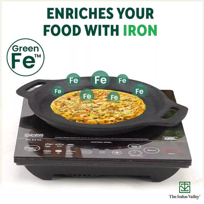 CASTrong Cast Iron Fish Fry Pan, Pre-seasoned, Nonstick, 100% Pure, Toxin-free, Induction, 22.4/25cm, 1.5kg/2kg