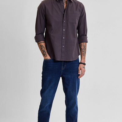 Dark Brown Slim Fit Shirt