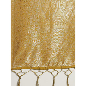 Delightful Gold Colored Festive Wear Woven Silk Saree