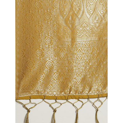 Delightful Gold Colored Festive Wear Woven Silk Saree