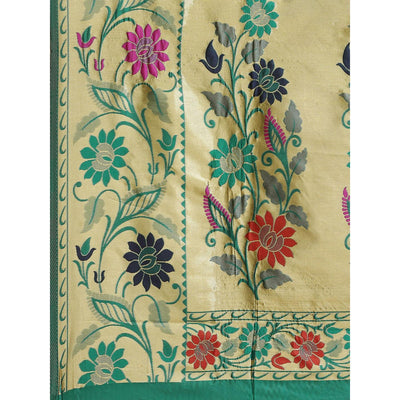 Delightful Green Colored Festive Wear Woven Silk Blend Banarasi Saree