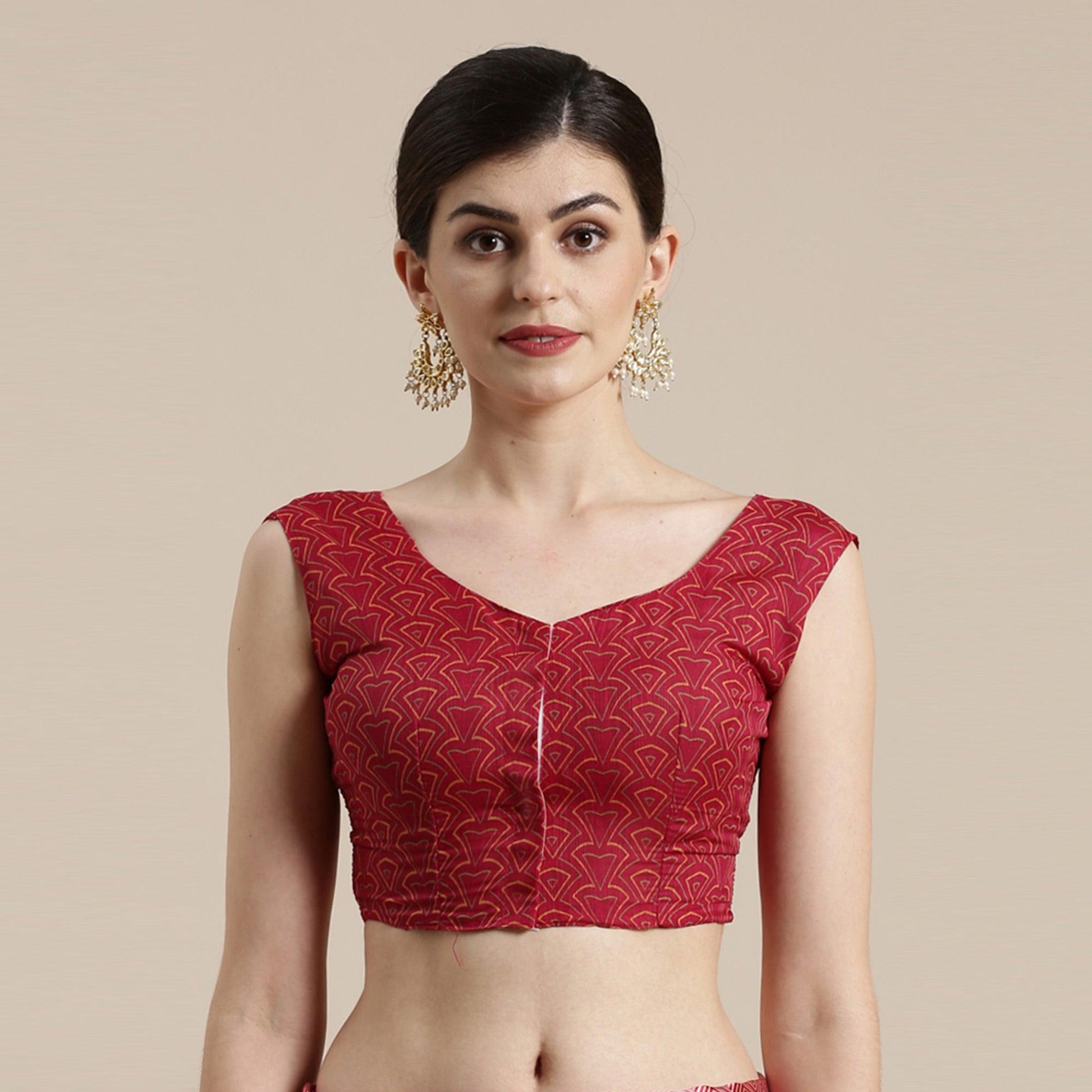 Delightful Red Colored Casual Wear Floral Printed Cotton Silk Saree