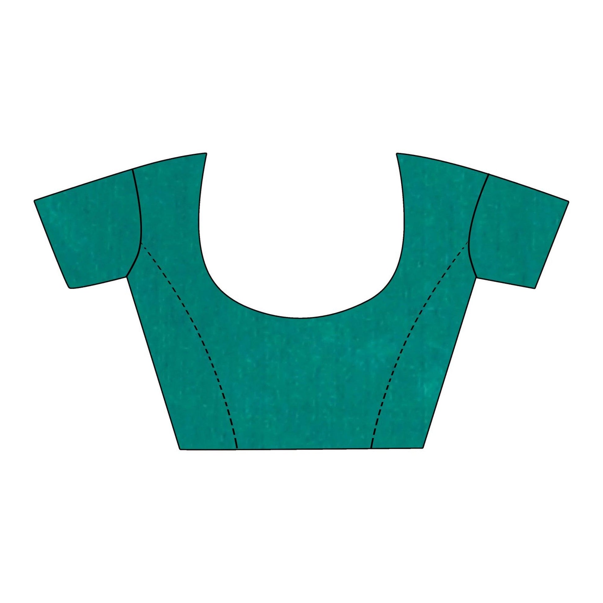 Delightful Turquoise Green Colored Casual Wear Cotton Saree