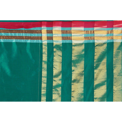 Delightful Turquoise Green Colored Casual Wear Cotton Saree