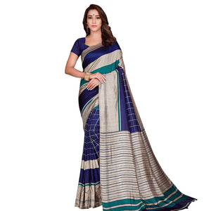 Demanding Navy Blue Colored Casual Wear Printed Art Silk Saree