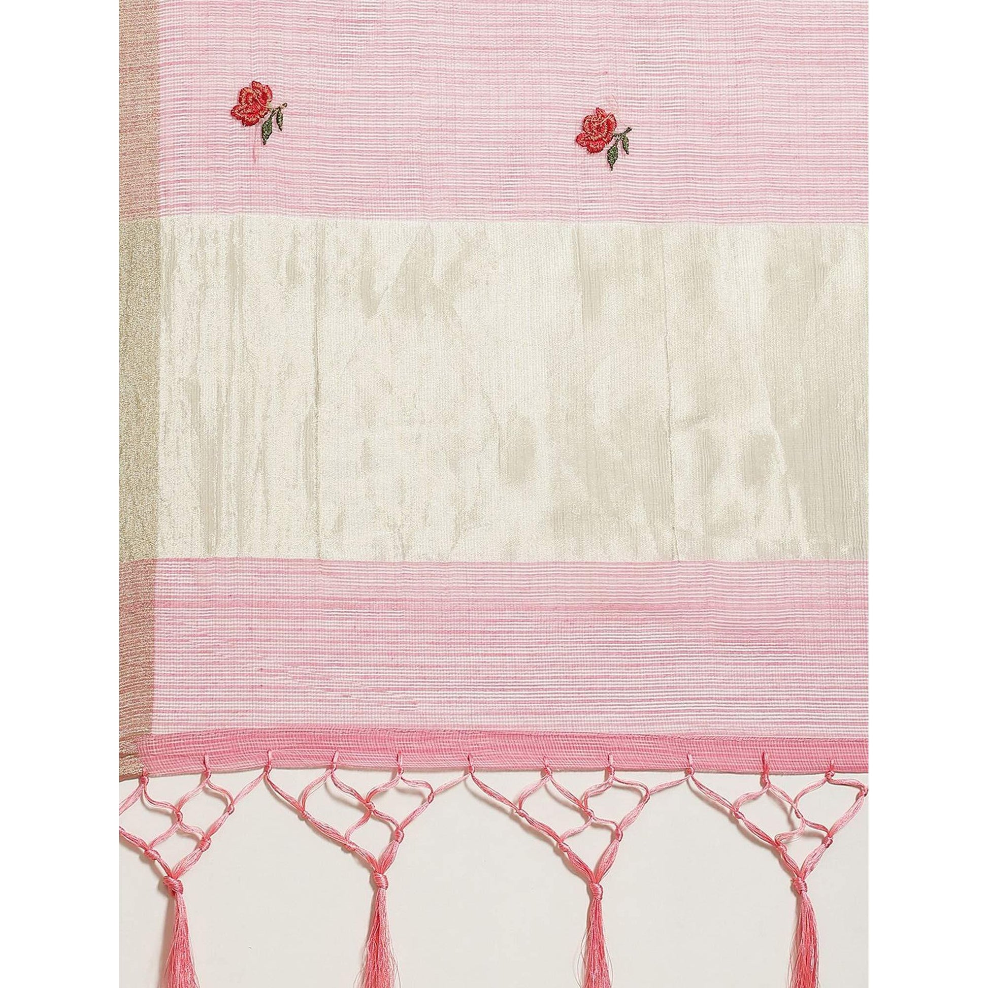 Demanding Pink Colored Casual Wear Embroidered Art Silk Saree