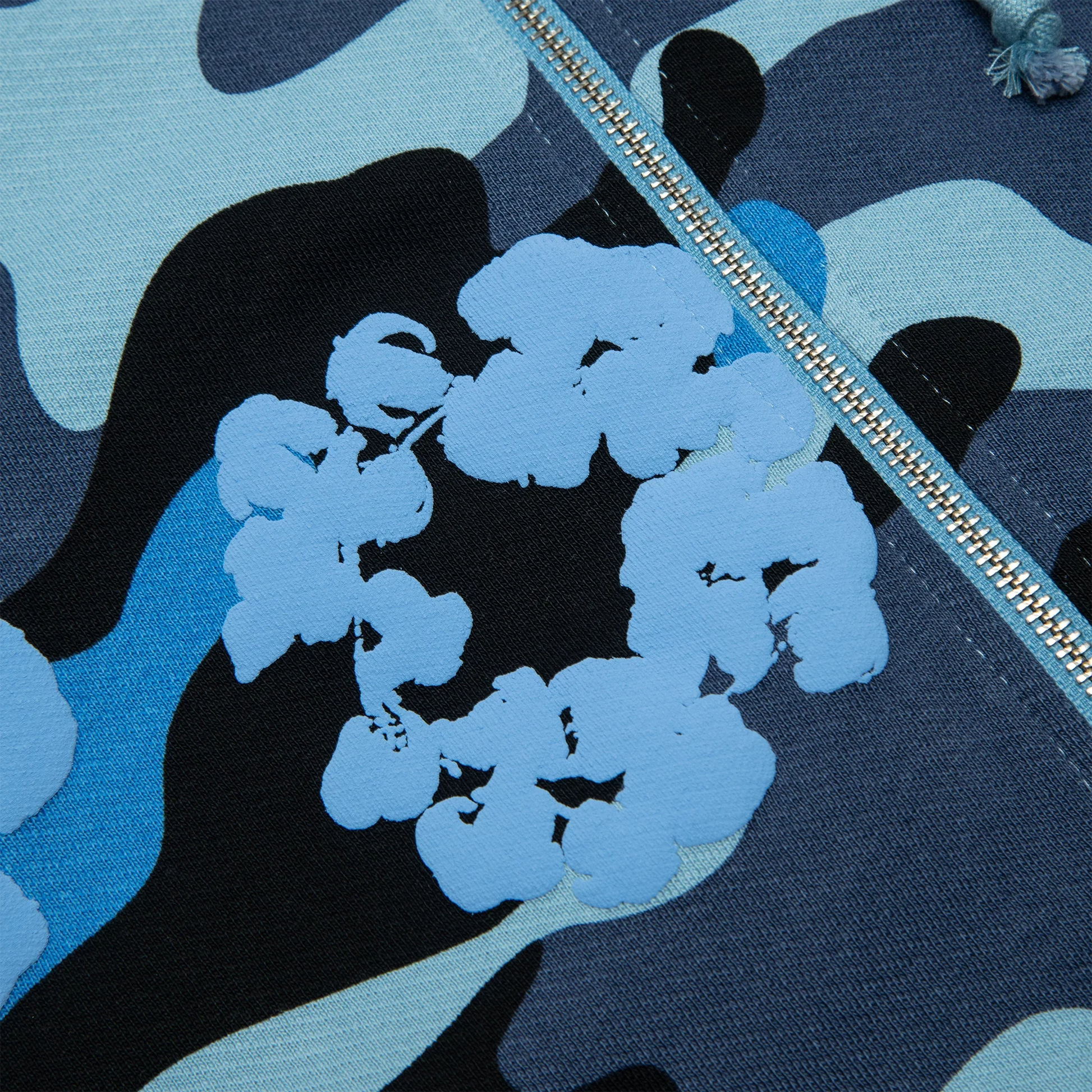 Denim Tears Blue Camo Cotton Wreath Zip-Up Hoodie