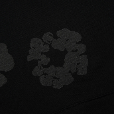 Denim Tears Cotton Wreath Black Monochrome Hoodie