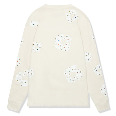 Denim Tears Rhinestone The Cotton Wreath Long-Sleeve Thermal Oatmeal T Shirt