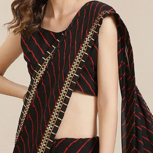 Desirable Black Coloured Partywear Printed Georgette Saree