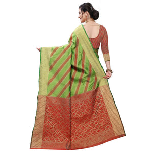 Desirable Green Colored Festive Wear Woven Art Silk Saree