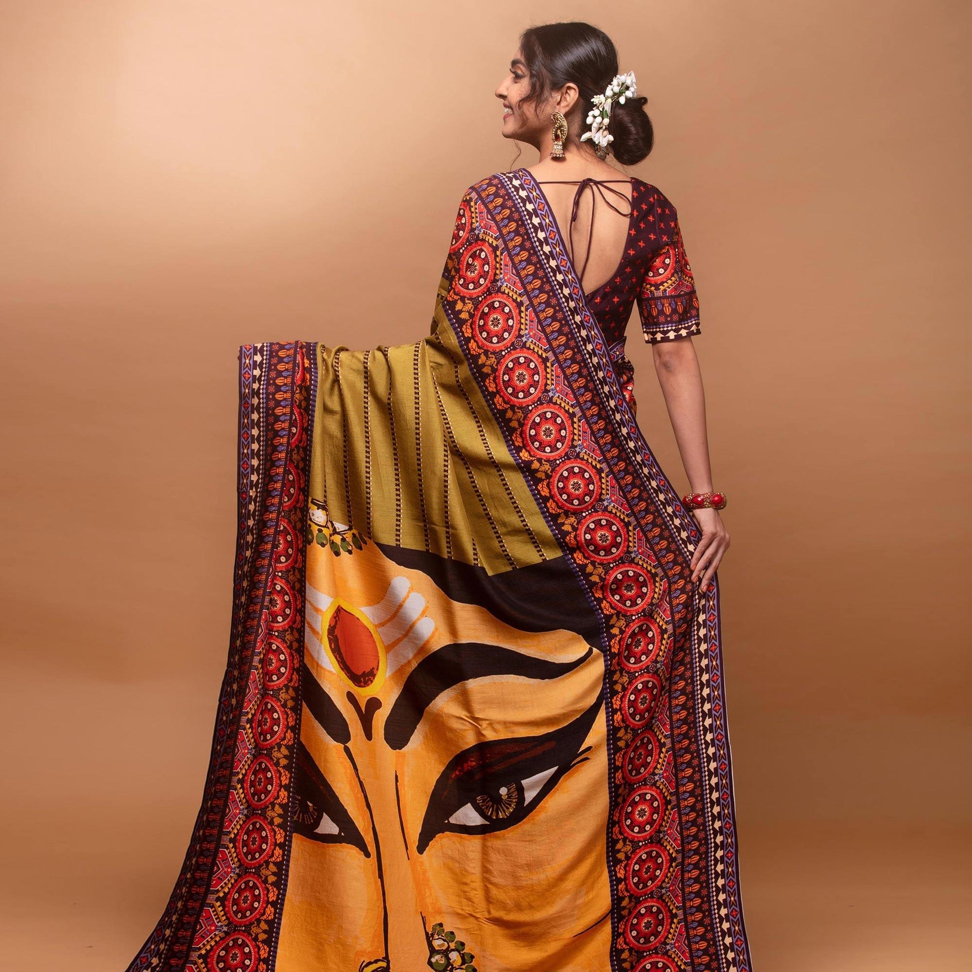Desirable Light Green Colored Festive Wear Laser Printed Silk Saree