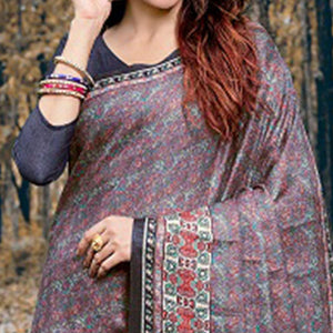 Desirable Multi Colored Festive Wear Printed Art Silk Saree