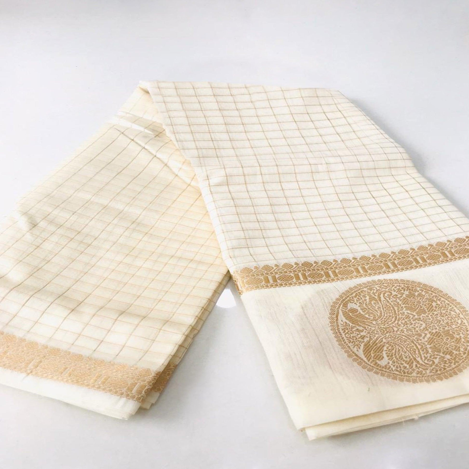 Desirable Offwhite Colored Festive Wear Woven Silk Saree