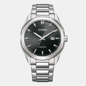 Eco-Drive Men Eco-Drive Black Dial Analog Stainless Steel Watch BM7600-81E