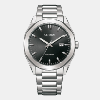 Eco-Drive Men Eco-Drive Black Dial Analog Stainless Steel Watch BM7600-81E